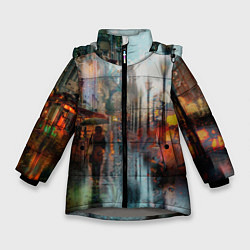 Куртка зимняя для девочки В Питере дождь, цвет: 3D-светло-серый