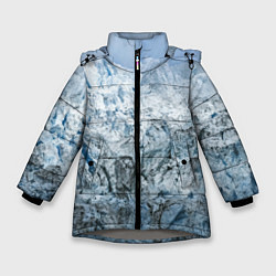 Куртка зимняя для девочки Ледяные горы со снегом, цвет: 3D-светло-серый
