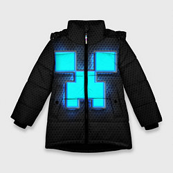 Куртка зимняя для девочки Minecraft Creeper - neon, цвет: 3D-черный