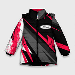 Куртка зимняя для девочки Ford fast lines, цвет: 3D-черный