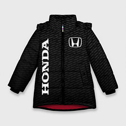 Куртка зимняя для девочки Honda карбон, цвет: 3D-красный