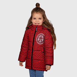 Куртка зимняя для девочки Leicester City отпечатки, цвет: 3D-красный — фото 2