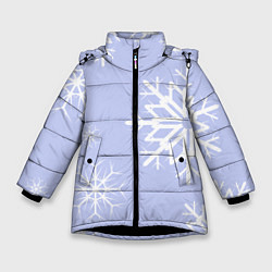 Куртка зимняя для девочки Снежинок узоры, цвет: 3D-черный
