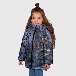 Куртка зимняя для девочки Старый заброшенный замок - Halloween, цвет: 3D-черный — фото 2