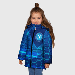 Куртка зимняя для девочки Napoli Соты абстракция, цвет: 3D-черный — фото 2