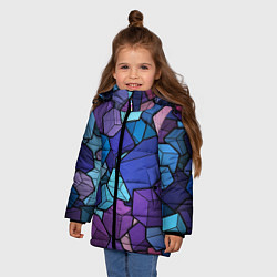 Куртка зимняя для девочки Цветные кубы, цвет: 3D-красный — фото 2