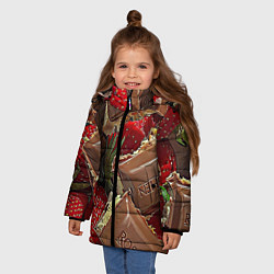 Куртка зимняя для девочки Клубника и шоколад Рошен, цвет: 3D-светло-серый — фото 2