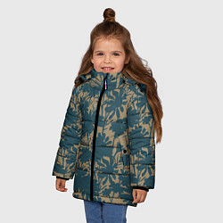 Куртка зимняя для девочки Цветочный камуфляж, цвет: 3D-черный — фото 2