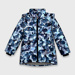 Куртка зимняя для девочки Новогдние кролики, цвет: 3D-светло-серый
