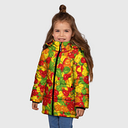 Куртка зимняя для девочки Острый перц Хабанеро, цвет: 3D-светло-серый — фото 2
