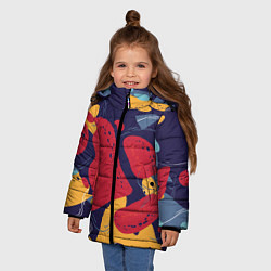Куртка зимняя для девочки Красное абстрактное пятно, цвет: 3D-светло-серый — фото 2