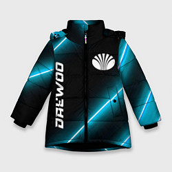 Куртка зимняя для девочки Daewoo неоновые лампы, цвет: 3D-черный