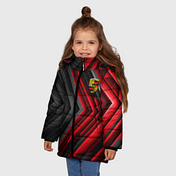 Куртка зимняя для девочки Porsche строгий стиль, цвет: 3D-светло-серый — фото 2