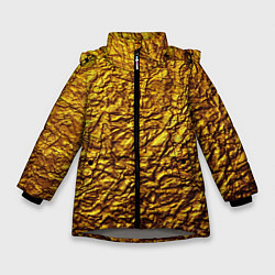Куртка зимняя для девочки Золотая фольга, цвет: 3D-светло-серый