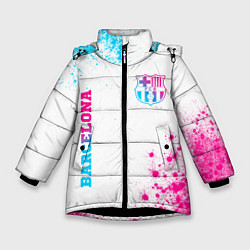 Зимняя куртка для девочки Barcelona neon gradient style: надпись, символ