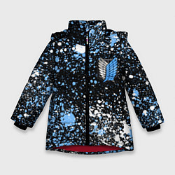 Куртка зимняя для девочки Attack on Titan paint, цвет: 3D-красный