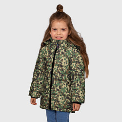 Куртка зимняя для девочки Камуфляж Woodland мелкий, цвет: 3D-черный — фото 2