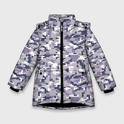 Куртка зимняя для девочки Камуфляж ACUpat серый пиксель, цвет: 3D-черный