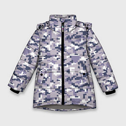 Зимняя куртка для девочки Камуфляж ACUpat серый пиксель