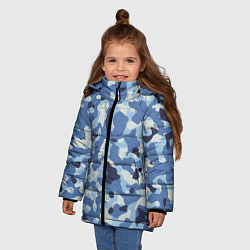 Куртка зимняя для девочки Камуфляж ВМФ цифра крупный, цвет: 3D-красный — фото 2