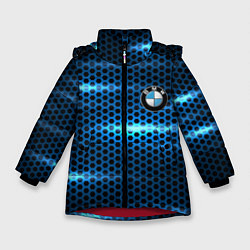 Куртка зимняя для девочки BMW texture, цвет: 3D-красный