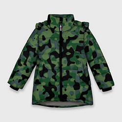Куртка зимняя для девочки Камуфляж WW2 Tropics Verdant, цвет: 3D-светло-серый
