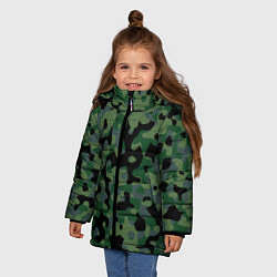Куртка зимняя для девочки Камуфляж WW2 Tropics Verdant, цвет: 3D-светло-серый — фото 2