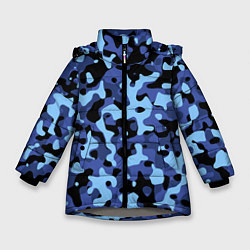 Куртка зимняя для девочки Камуфляж Sky Blue, цвет: 3D-светло-серый