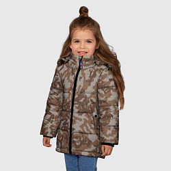 Куртка зимняя для девочки Камуфляж ВСР-84 песчаный, цвет: 3D-светло-серый — фото 2