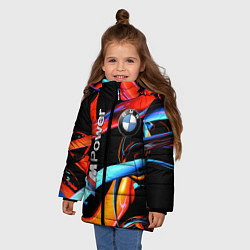 Куртка зимняя для девочки BMW M Power - Germany, цвет: 3D-светло-серый — фото 2