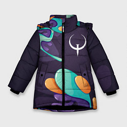 Куртка зимняя для девочки Quake graffity splash, цвет: 3D-черный