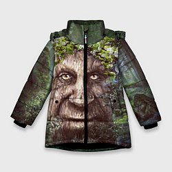 Куртка зимняя для девочки Мудрое Таинственное Дерево, цвет: 3D-черный