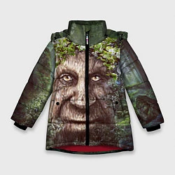 Куртка зимняя для девочки Мудрое Таинственное Дерево, цвет: 3D-красный