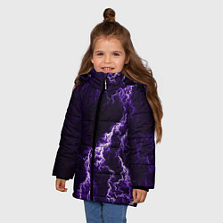 Куртка зимняя для девочки Темные грозовые облака, цвет: 3D-светло-серый — фото 2