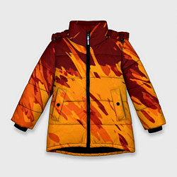 Куртка зимняя для девочки Лава - брызги, цвет: 3D-черный