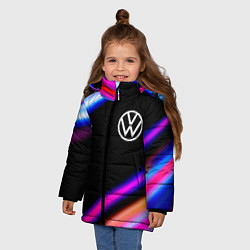 Куртка зимняя для девочки Volkswagen speed lights, цвет: 3D-черный — фото 2