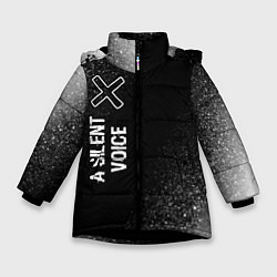 Куртка зимняя для девочки A Silent Voice glitch на темном фоне: по-вертикали, цвет: 3D-черный
