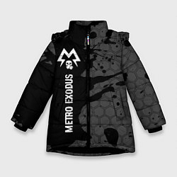 Зимняя куртка для девочки Metro Exodus glitch на темном фоне: по-вертикали
