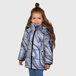 Куртка зимняя для девочки Чёрная акварель, цвет: 3D-черный — фото 2