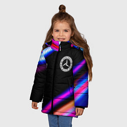 Куртка зимняя для девочки Mercedes speed lights, цвет: 3D-черный — фото 2