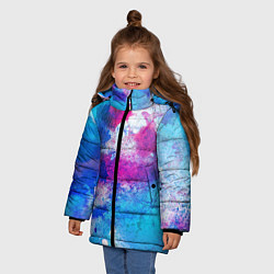 Куртка зимняя для девочки Радужная абстракция, цвет: 3D-красный — фото 2