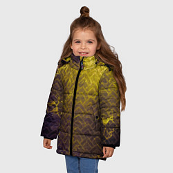Куртка зимняя для девочки Текстура - Old wall, цвет: 3D-черный — фото 2