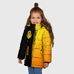 Куртка зимняя для девочки Tomodachi Game - gold gradient: по-вертикали, цвет: 3D-черный — фото 2