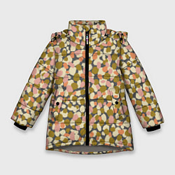 Куртка зимняя для девочки Оливье салат, абстрактный паттерн, цвет: 3D-светло-серый