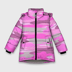 Куртка зимняя для девочки Милитари детский девчачий розовый, цвет: 3D-светло-серый