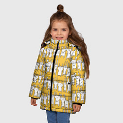 Куртка зимняя для девочки Милое семейство кроликов, цвет: 3D-черный — фото 2