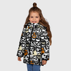 Куртка зимняя для девочки Злобные панды, цвет: 3D-черный — фото 2