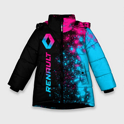 Куртка зимняя для девочки Renault - neon gradient: по-вертикали, цвет: 3D-черный