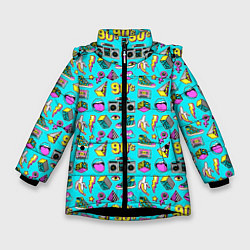 Куртка зимняя для девочки Nostalgia for 90, цвет: 3D-черный