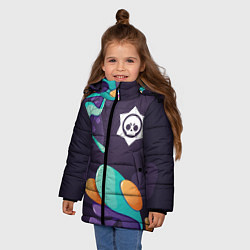 Куртка зимняя для девочки Brawl Stars graffity splash, цвет: 3D-черный — фото 2